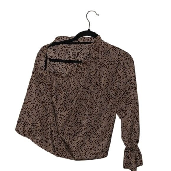 Shein Womens Leopard Print Long Sleeve Blouse Size M - Picture 1 of 5